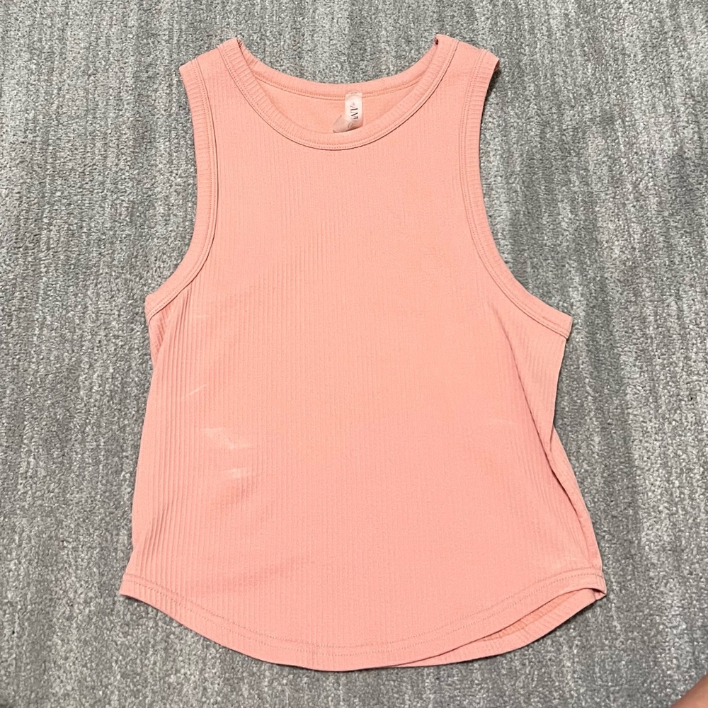Sleeveless Pink Ribbed Top